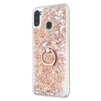 Microsonic Samsung Galaxy A11 Kılıf Glitter Liquid Holder Gold