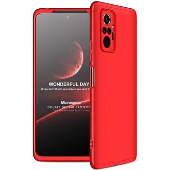 Microsonic Xiaomi Redmi Note 10 Pro Max Kılıf Double Dip 360 Protective AYS Kırmızı