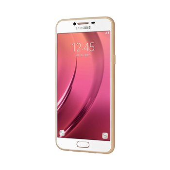 CaseUp Samsung Galaxy C5 Lazer Kesim Silikon Kılıf Gold