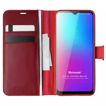 Microsonic Reeder P13 Blue Max 2021 128 GB Kılıf Delux Leather Wallet Kırmızı