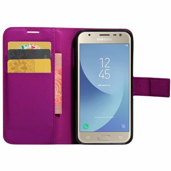 Microsonic Samsung Galaxy J3 Pro Cüzdanlı Deri Kılıf Mor