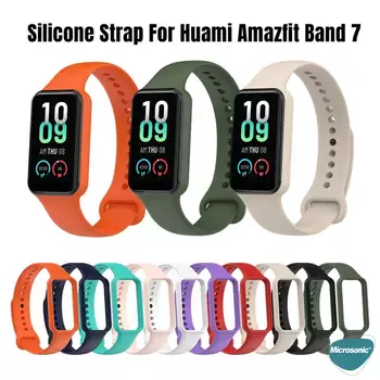 Microsonic Amazfit Band 7 Silikon Kordon Turuncu