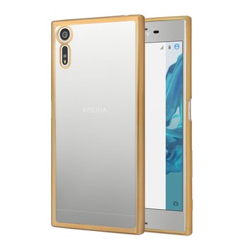 Microsonic Sony Xperia XZ Kılıf Skyfall Transparent Clear Gold