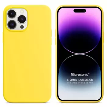 Microsonic Apple iPhone 15 Pro Kılıf Liquid Lansman Silikon Sarı