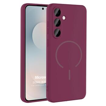 Microsonic Samsung Galaxy A35 Kılıf Zeno MagSafe Mürdüm