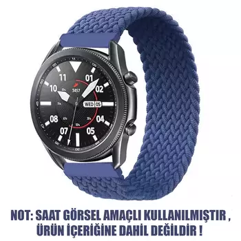 Microsonic Amazfit GTS 2 Mini 40mm Kordon, (Medium Size, 155mm) Braided Solo Loop Band Lacivert