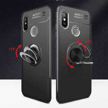 Microsonic Xiaomi Redmi Note 7 Kılıf Kickstand Ring Holder Siyah