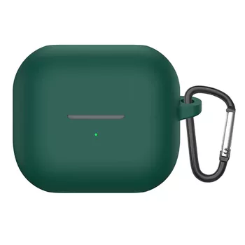 Microsonic Samsung Galaxy Buds 3 FE Kılıf Askılı Mat Silikon Koyu Yeşil