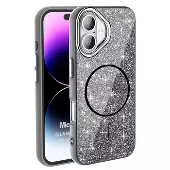 Microsonic Apple iPhone 16 Kılıf GlamGrip Luxe Siyah