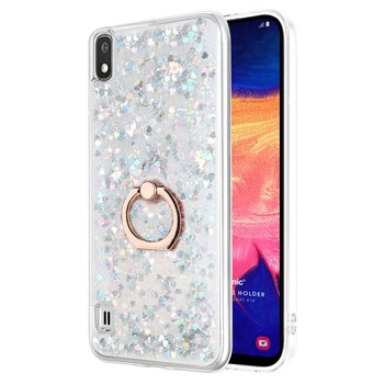 Microsonic Samsung Galaxy A10 Kılıf Glitter Liquid Holder Gümüş