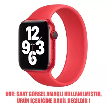 Microsonic Apple Watch Series 8 41mm Kordon, (Medium Size, 145mm) New Solo Loop Kırmızı