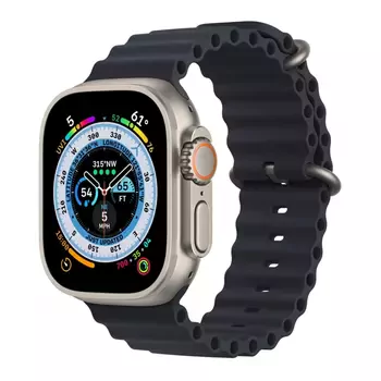 Microsonic Apple Watch Series 9 45mm Kordon Ocean Band Lacivert