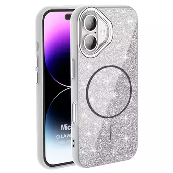 Microsonic Apple iPhone 16 Kılıf GlamGrip Luxe Gümüş