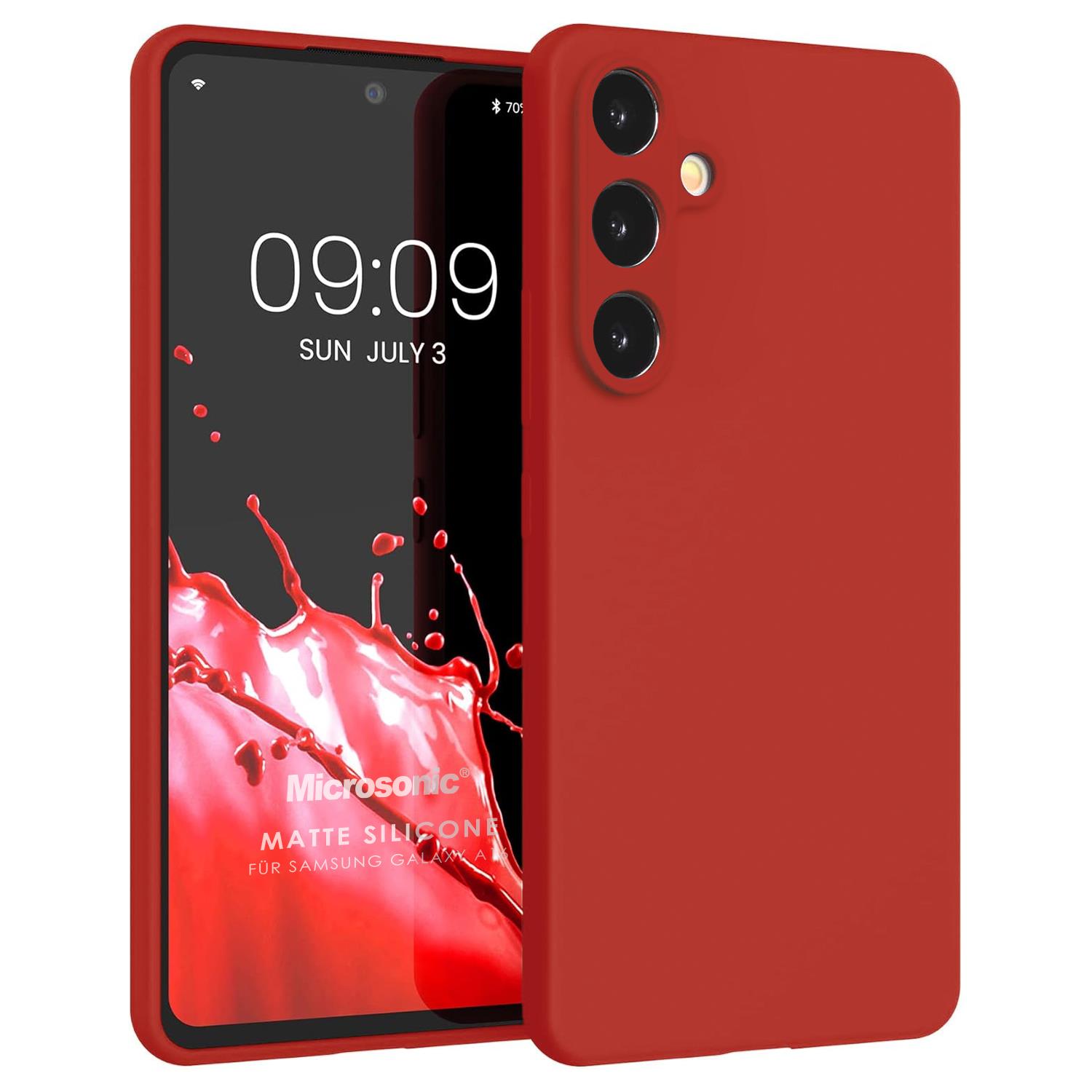 Microsonic Matte Silicone Samsung Galaxy S26 Plus Kılıf Kırmızı