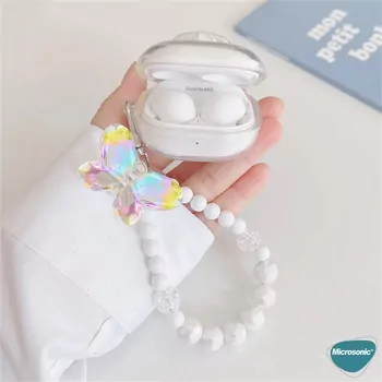 Microsonic Samsung Galaxy Buds Core Kılıf Butterfly Figürlü Şeffaf