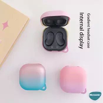 Microsonic Samsung Galaxy Buds FE Kılıf Degrade Rubber Pembe