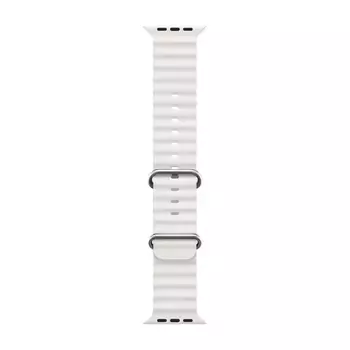 Microsonic Apple Watch Series 9 45mm Kordon Ocean Band Beyaz