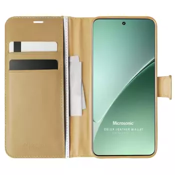 Microsonic Xiaomi 15 Pro Kılıf Delux Leather Wallet Gold