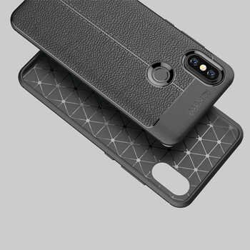 Microsonic Xiaomi Mi 8 SE Kılıf Deri Dokulu Silikon Gri