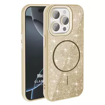 Microsonic Apple iPhone 15 Pro Kılıf GlamGrip Luxe Gold