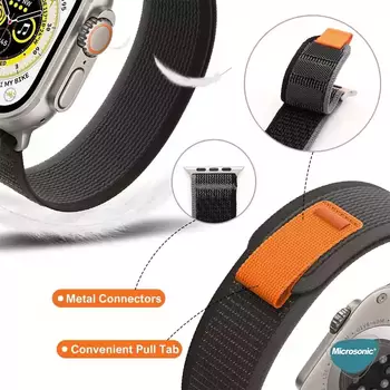 Microsonic Apple Watch Ultra Kordon Trail Loop Siyah