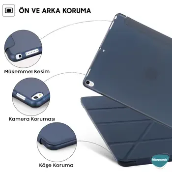 Microsonic Apple iPad 10.2'' 7. Nesil (A2197-A2200-A2198) Folding Origami Design Kılıf Siyah
