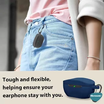 Microsonic JBL Wave Buds 2 Kılıf Askılı Mat Silikon Siyah