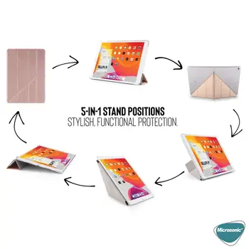 Microsonic Apple iPad 10.2'' 7. Nesil (A2197-A2200-A2198) Folding Origami Design Kılıf Kırmızı
