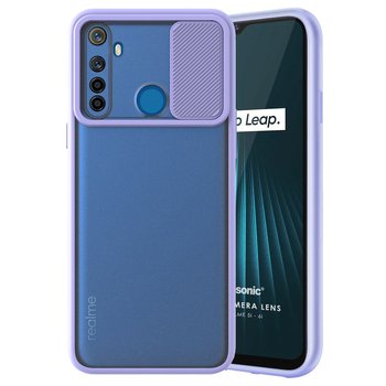 Microsonic Realme 5i Kılıf Slide Camera Lens Protection Lila