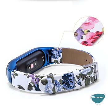 Microsonic Xiaomi Mi Band 6 Flowers Wrist Strap Kordon Pembe