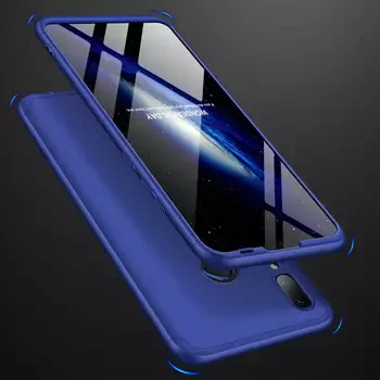 Microsonic Huawei Honor 10 Lite Kılıf Double Dip 360 Protective Lacivert