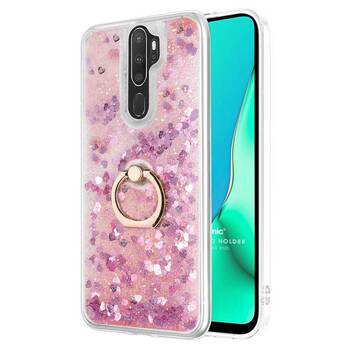 Microsonic Oppo A9 2020 Kılıf Glitter Liquid Holder Pembe