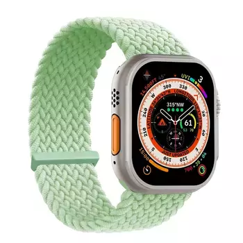 Microsonic Apple Watch SE 3 40mm Kordon, (Small Size, 127mm) Knitted Fabric Single Loop Açık Yeşil