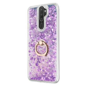 Microsonic Oppo A9 2020 Kılıf Glitter Liquid Holder Mor