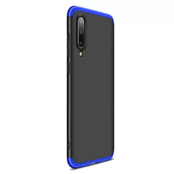 Microsonic Xiaomi Mi 9 Kılıf Double Dip 360 Protective Siyah Mavi