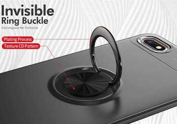 Microsonic Huawei Y5 2018 Kılıf Kickstand Ring Holder Mavi