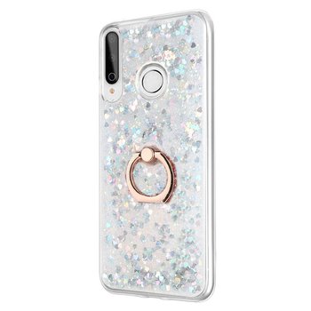 Microsonic Huawei P40 Lite E Kılıf Glitter Liquid Holder Gümüş