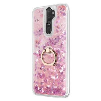 Microsonic Oppo A5 2020 Kılıf Glitter Liquid Holder Pembe