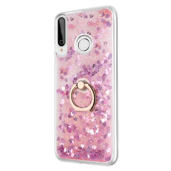 Microsonic Huawei Y7P Kılıf Glitter Liquid Holder Pembe