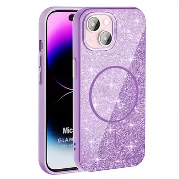 Microsonic Apple iPhone 15 Kılıf GlamGrip Luxe Lila