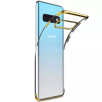 Microsonic Samsung Galaxy S10 Kılıf Skyfall Transparent Clear Gold