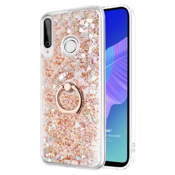 Microsonic Huawei Y7P Kılıf Glitter Liquid Holder Gold