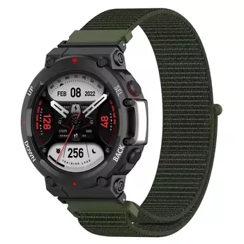 Microsonic Amazfit T-Rex 2 Hasırlı Kordon Woven Sport Loop Yeşil