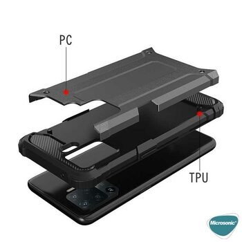 Microsonic Oppo Reno 5 Lite Kılıf Rugged Armor Siyah