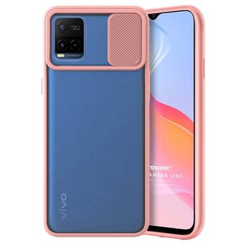 Microsonic Vivo Y32 Kılıf Slide Camera Lens Protection Pembe