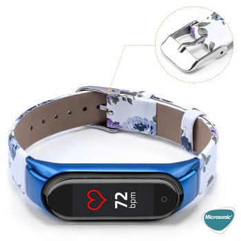 Microsonic Xiaomi Mi Band 6 Flowers Wrist Strap Kordon Mavi