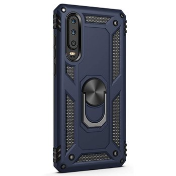 Microsonic Huawei P30 Kılıf Military Ring Holder Lacivert