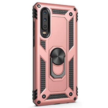 Microsonic Huawei P30 Kılıf Military Ring Holder Rose Gold