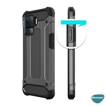 Microsonic Oppo Reno 5 Lite Kılıf Rugged Armor Kırmızı