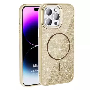 Microsonic Apple iPhone 14 Pro Max Kılıf GlamGrip Luxe Gold